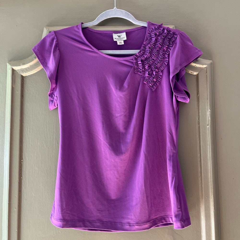 Worthington Purple Short Sleeve Tee